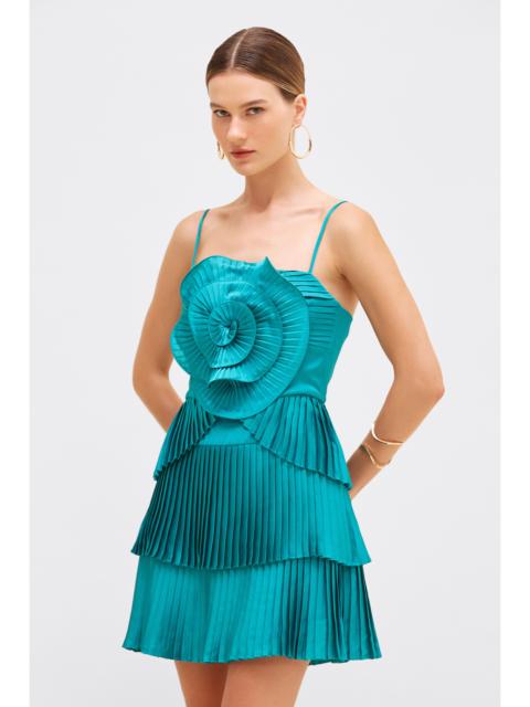 PatBO DREAM SATIN FLOWER MINI DRESS