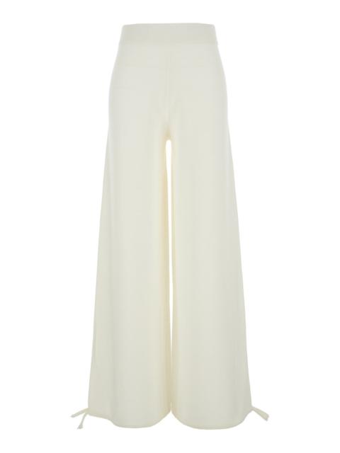 Max Mara Max Mara Women 'Nigeria' White Pants With Elastic Waist And Wide Leg In Wool Woman