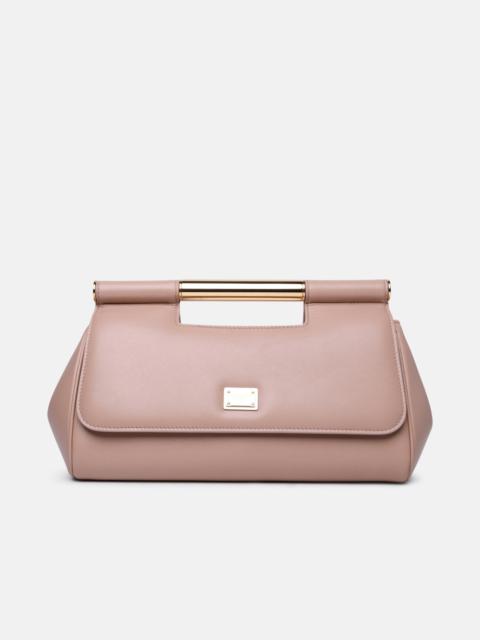 Dolce & Gabbana SICILY' LARGE LEATHER CLUTCH NUDE