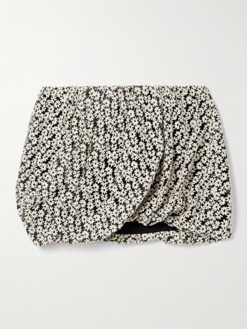 Isabel Marant Stacya Draped Embroidered Cotton-blend Tulle Mini Skirt