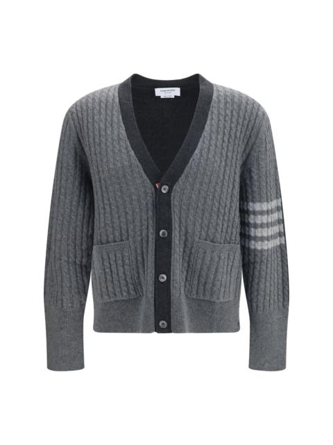 Thom Browne Thom Browne Virgin Wool V-neck Cardigan Tonal Grey