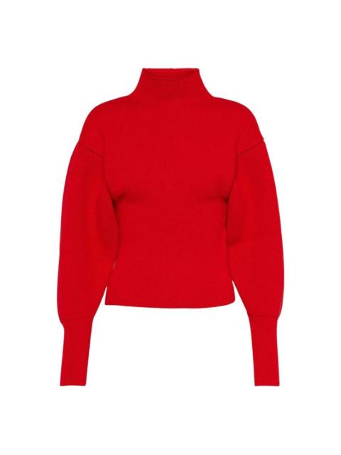 FERRAGAMO Ferragamo Puffed Sleeve Wool Cashmere Sweater