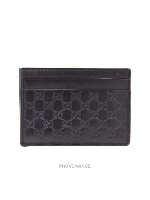 GUCCI Gucci Card Holder Wallet - Black MicroGuccissima Leather