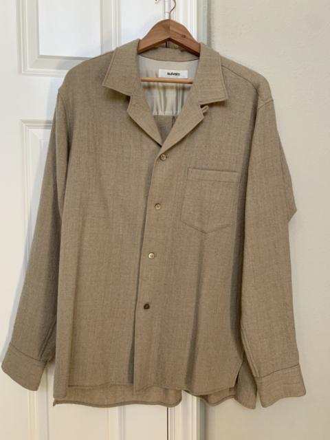 Other Designers Sulvam - Wool open collar large shirt L