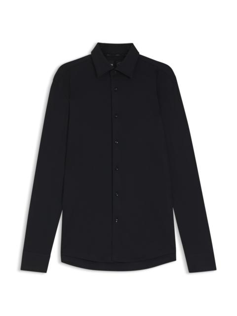 BOSS SLIM-FIT SHIRT IN BRUSHED STRETCH FLANNEL