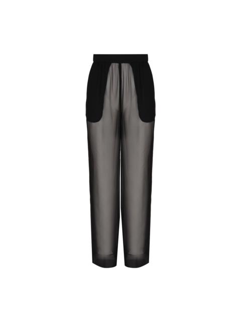 SAINT LAURENT Wide Trousers In Crepe Muslin
