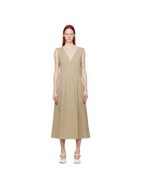 Bottega Veneta Beige Plunging Maxi Dress