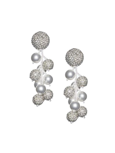 SACHIN & BABI COCONUTS EARRINGS - CLEAR CRYSTALS/PEARLS