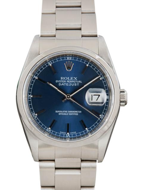 ROLEX Used Rolex Datejust 36 16200 Blue Index Dial