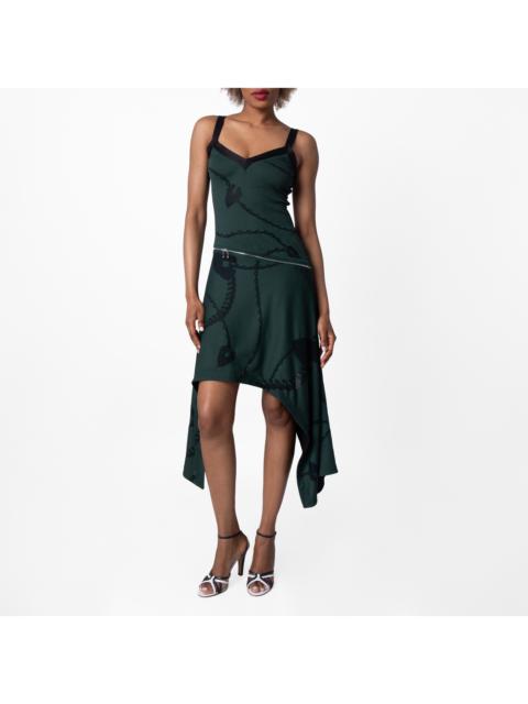 Burberry Burberry Asymmetrical Hem Jacquard Maxi Dress