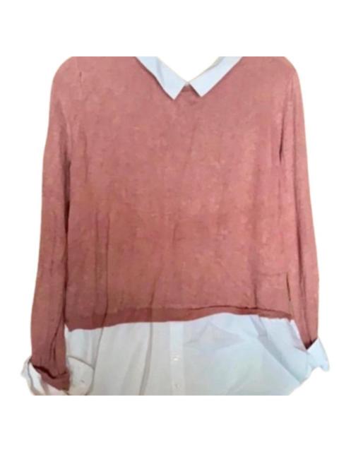 Other Designers Unique Vintage Women's Pink and Red Jumper