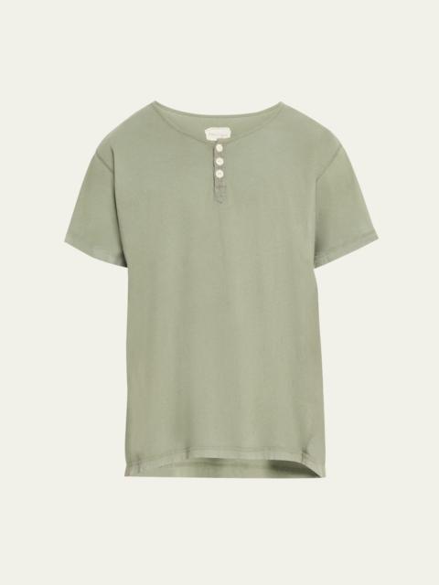 Men's Faded Jersey Henley Shirt