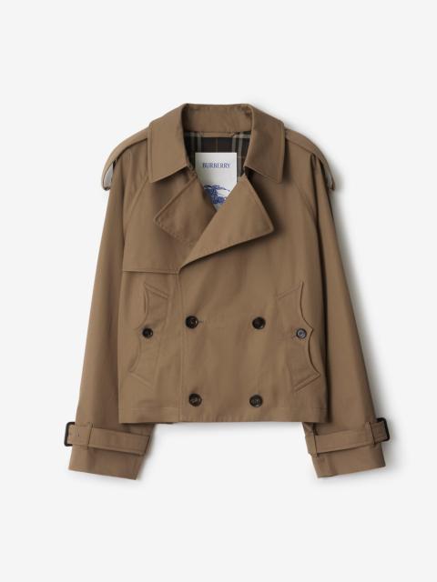 Burberry Cropped Gabardine Trench Jacket