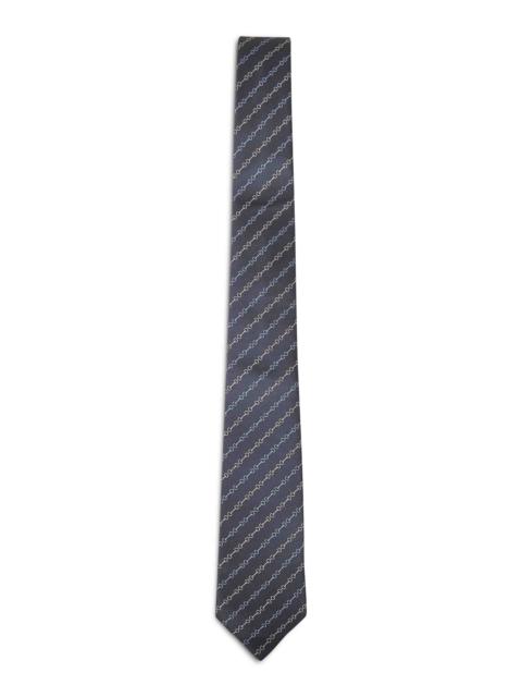 GUCCI Gucci Men Blue Horsebit Silk Jacquard Tie