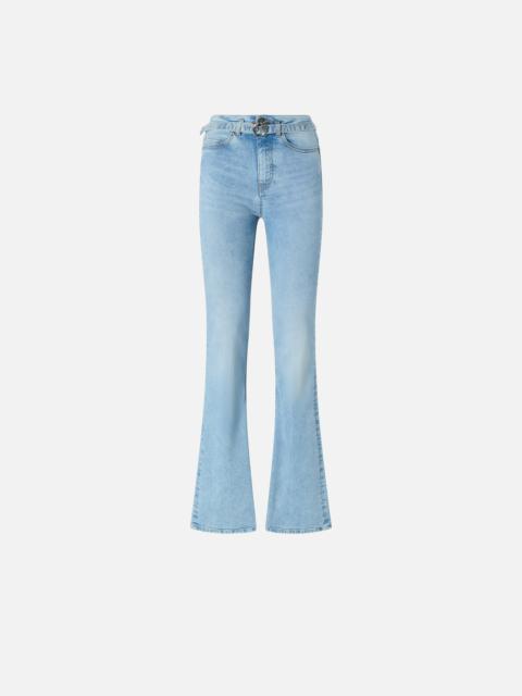 PINKO LIGHT JEANS WITH BELT AND LOVE BIRDS BUCKLE