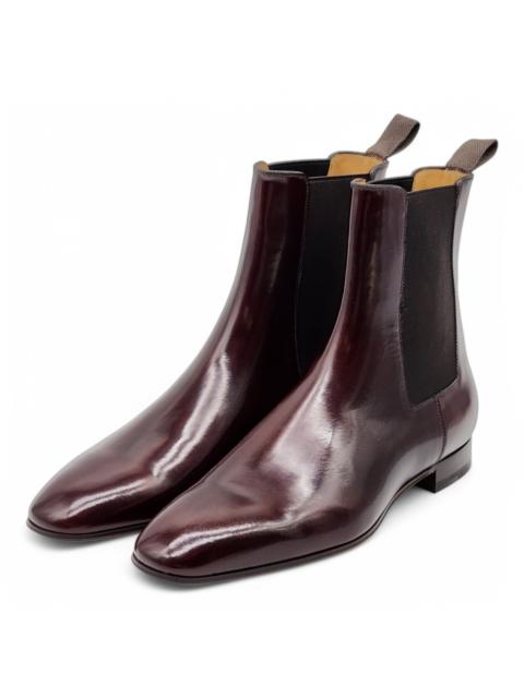 Christian Louboutin Samson Calf Leather Boots- Burgundy - EU 39.5 / US 6.5 $1395