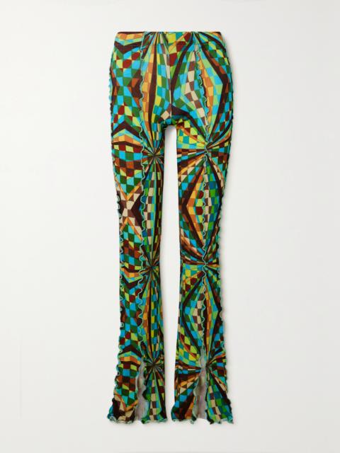 SIEDRÉS Mult Printed Stretch-jersey Flared Pants