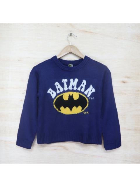 Vintage 90s BATMAN DC Comics Big Logo Knitwear Sweatshirt Pullover Jumper For Kids