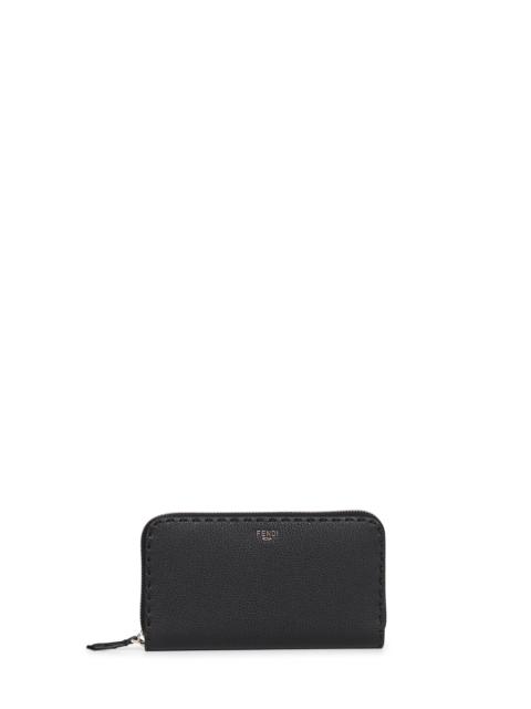 FENDI Fendi Men Black Selleria Zip-Around Wallet