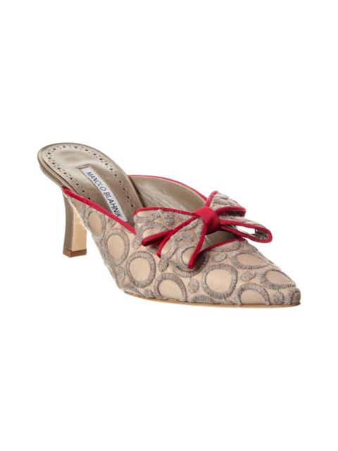 Manolo Blahnik Manolo Blahnik Cicolu 70 Canvas Mule