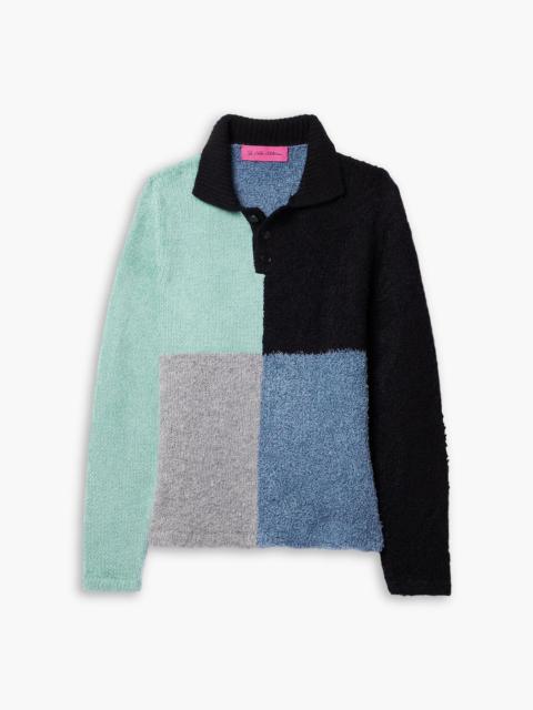 The Elder Statesman Color-block knitted polo sweater