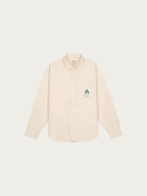 BRAIN DEAD Brooks Brothers California Half Placket Oxford Button Up - Natural