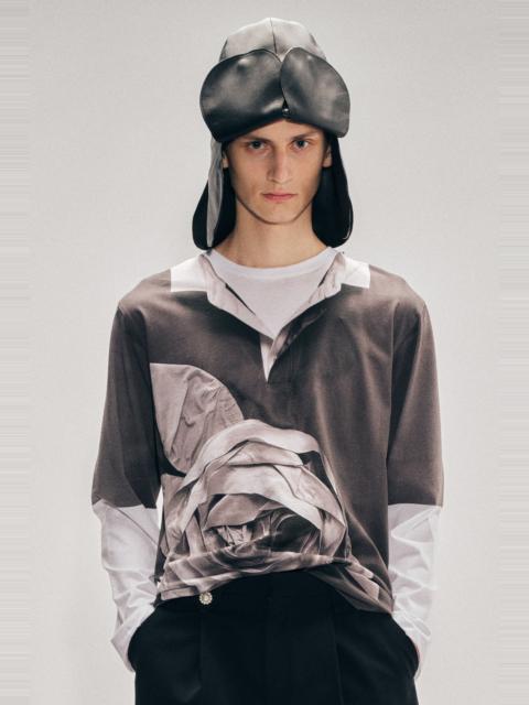 Simone Rocha Rose Rugby Trompe L'Oeil Print Long Sleeve T-Shirt