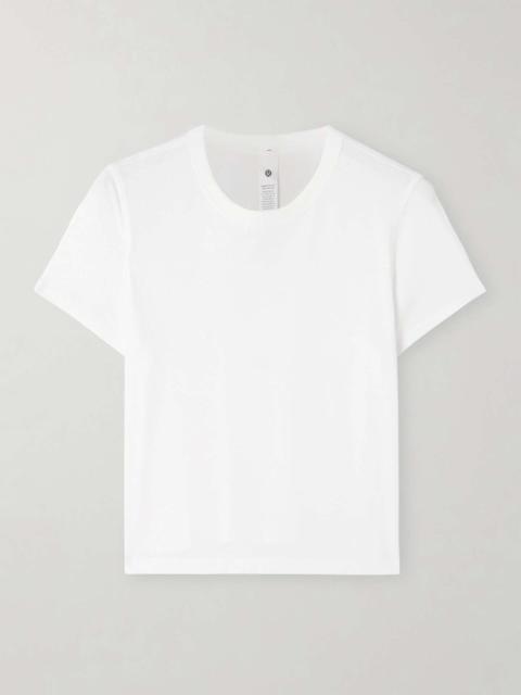 Cotton-blend jersey T-shirt White