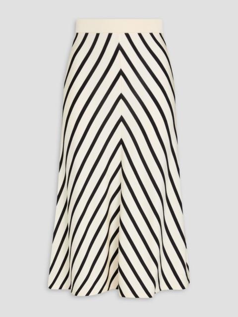 Zimmermann Striped stretch-knit midi skirt