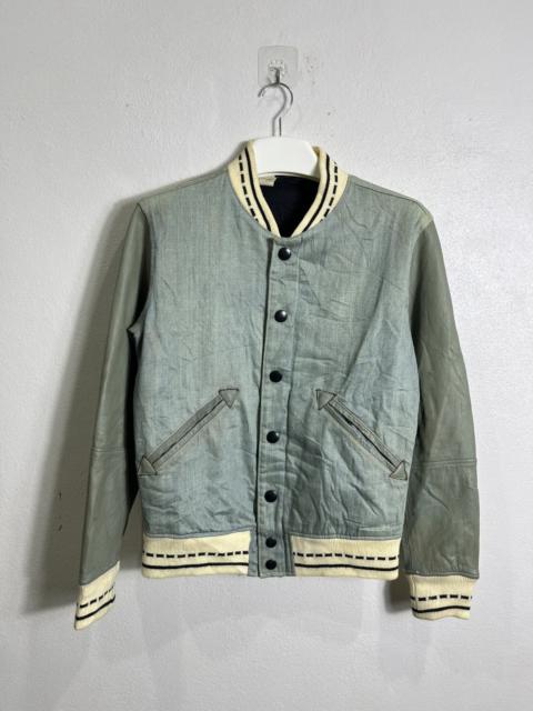 N.Hoolywood N.Hoolywood Varsity sleeve leather jacket