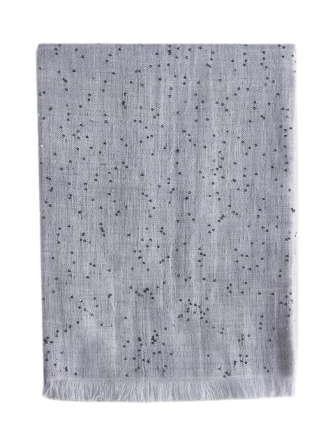 Brunello Cucinelli Embellished Frayed-edge Scarf