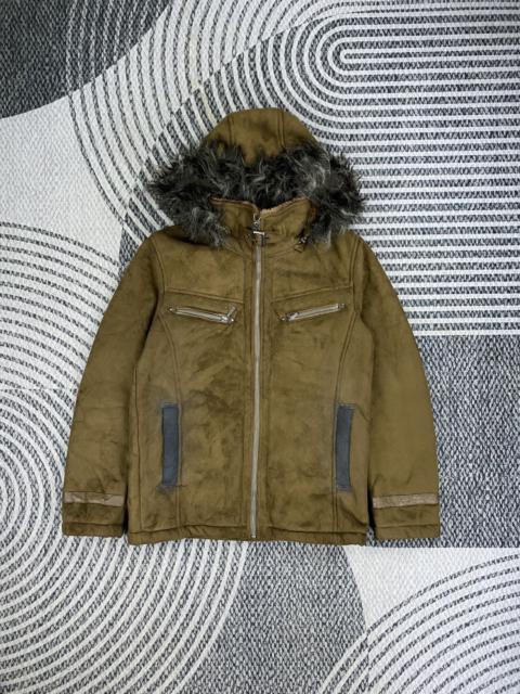 Hysteric Glamour Vtg Louis Cavlon Faux Fur Hooded Suede jacket