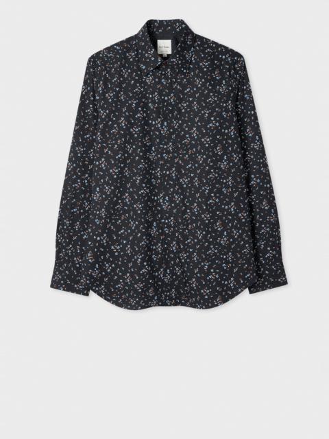 Paul Smith Tailored-Fit Navy Ditsy Floral Cotton Shirt