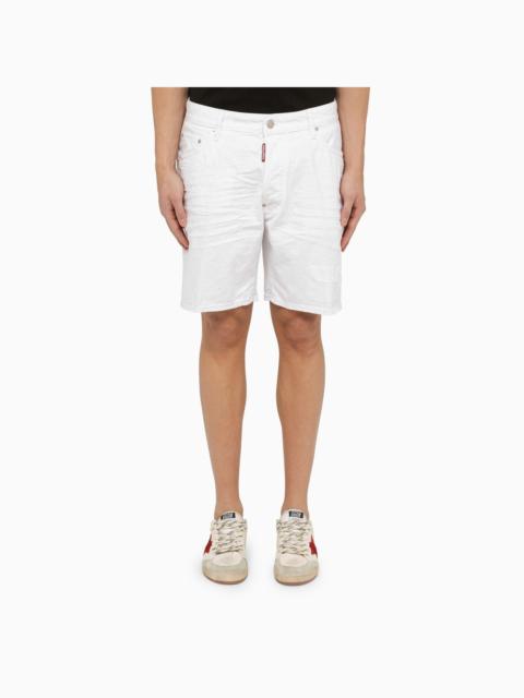 Dsquared2 White Cotton Bermuda Shorts