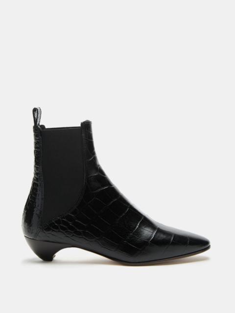 LE MONDE BÉRYL Allegra Chelsea / Coco Black Leather Croc Effect
