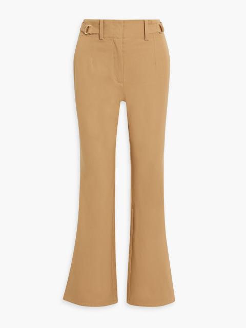 DEREK LAM 10 CROSBY Buckle-detailed cotton-blend twill flared pants
