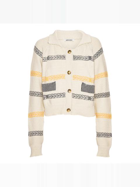 HENRIK VIBSKOV NEW STITCH CARDIGAN - BEIGE MIXED BLACK