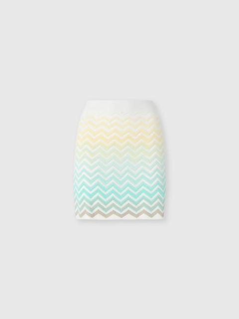 Missoni Chevron Dégradé Cotton and Viscose Mini Skirt