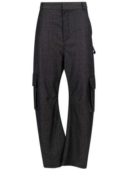 BALENCIAGA Balenciaga Women Barrel Leg Wool Cargo Pants