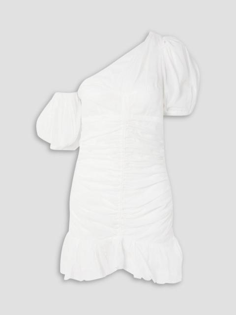 Isabel Marant Étoile Lecia one-shoulder ruched cotton-voile mini dress