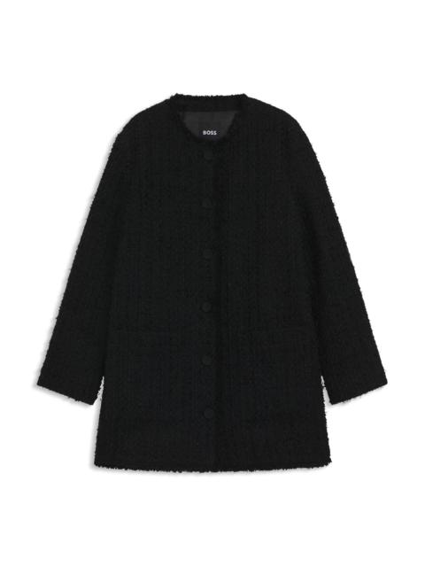 BOSS OVERSIZE-FIT BLAZER IN VELVET TWEED