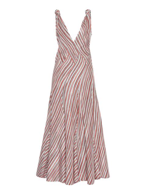 Bottega Veneta Striped Habotai Silk Gown multi