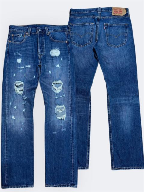 Levi's Levi’s 501 Extended Patch Distressed Medium Blue Wash Jeans