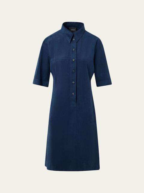 AKRIS Techno Ultrasuede Mini Polo Shirtdress
