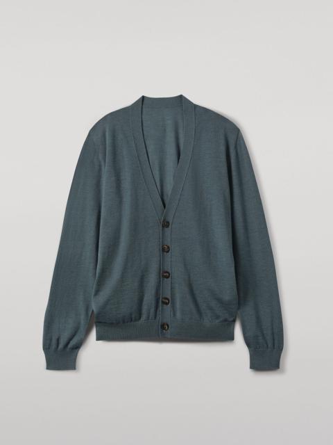 Johnstons of Elgin Forsyth Green Superfine Cashmere Cardigan