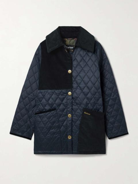 Reeth paneled cotton-corduroy- trimmed quilted padded shell jacket