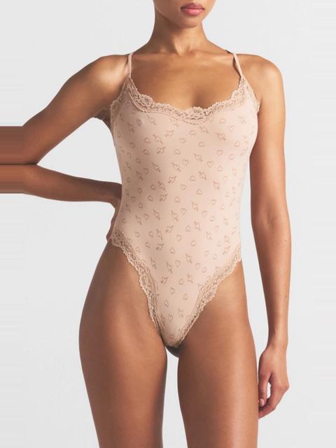 SKIMS SKIMS Fits Everybody Lace Cami Bodysuit in Z/dnumica Sketched Hearts at Nordstrom