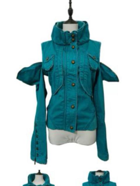 Vintage heavy industry punk rock style visual impact pioneer personality deconstructed detachable slim short hooded jacket coat