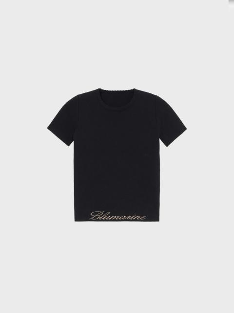 Blumarine VISCOSE T-SHIRT WITH BLUMARINE LOGO