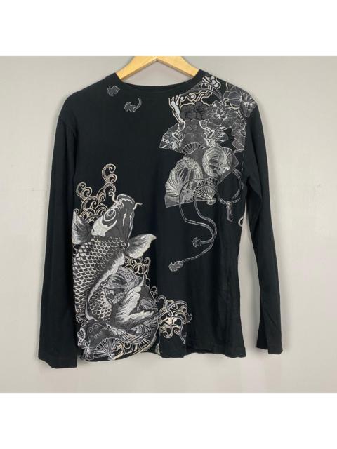 Other Designers Vintage - VINTAGE JAPANESE KOI FISH BIG LOGO BLACK LONG SLEEVE TSHIRT